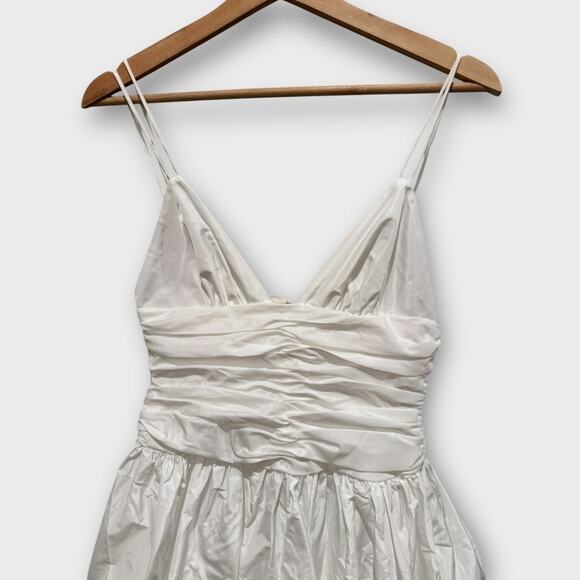 STAUD Loren Ruched Taffeta Mini Dress Size 4 - Picture 9 of 13